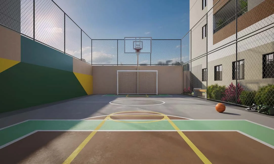 Quadra esportiva do condomínio Residencial Marô by BP8 em Guarulhos
